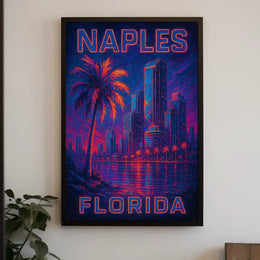 Naples, Florida Vibrant Cityscape Poster