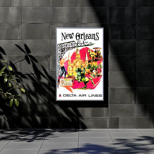 New Orleans Air Lines Travel Poster
