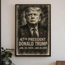 Trump Visionary Patriotic Charcoal Poster