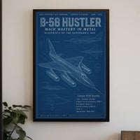 B-58 Hustler Aviation Blueprint Educational or Infographic Poster PosterGoat