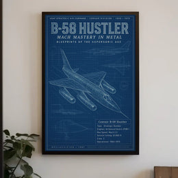 B-58 Hustler Aviation Blueprint Educational or Infographic Poster PosterGoat