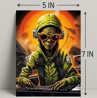 Alien Dj In Space Poster