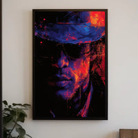Mystery Noir Abstract Art Poster: Enigmatic Persona