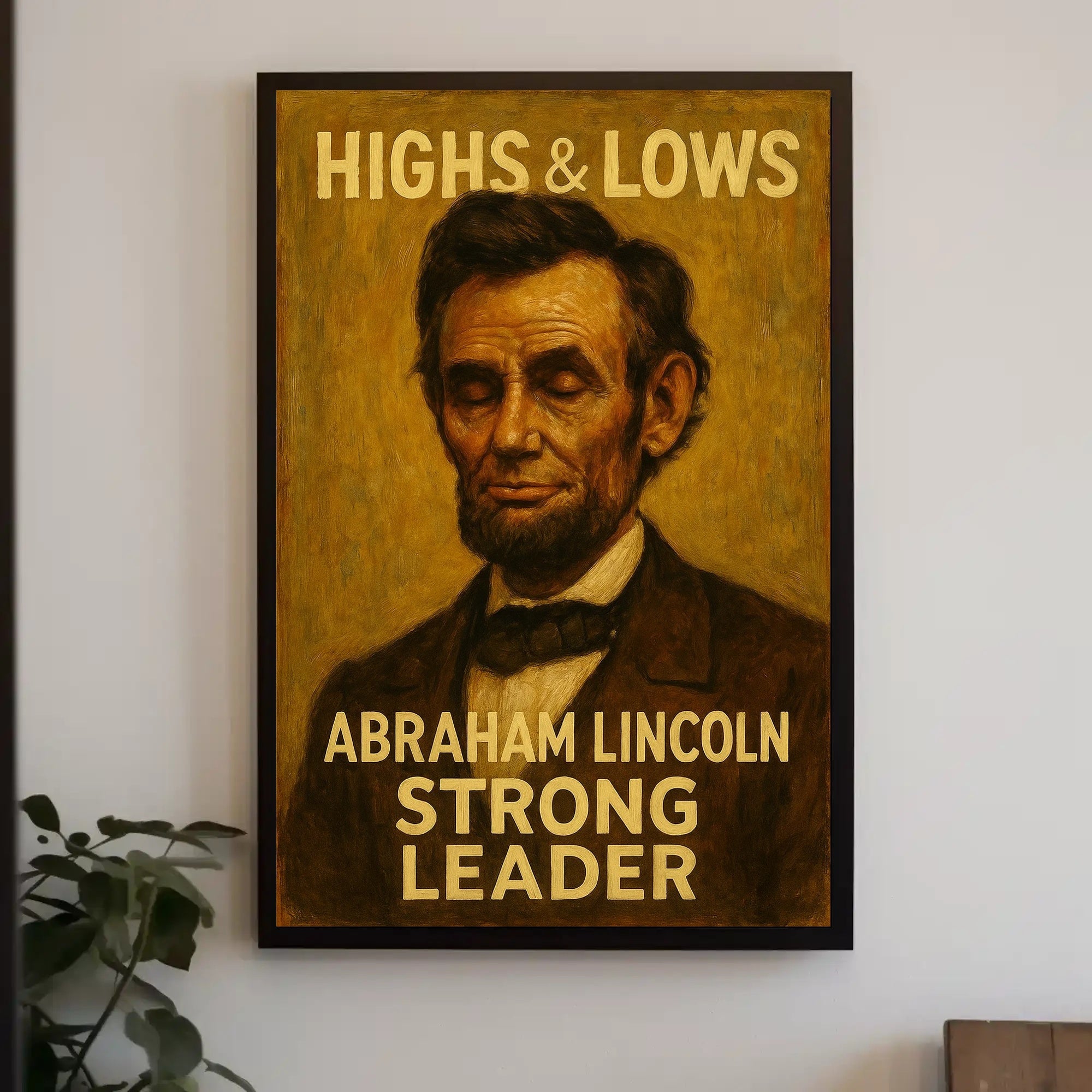 Abraham Lincoln Vintage Historical Presidential Poster Strong Leader Artwork