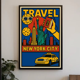 Statue Of Liberty New York Travel Poster Modern Wall Art