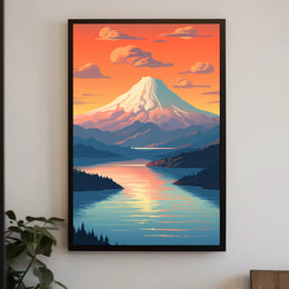 Majestic Mountain Sunset Poster PosterGoat