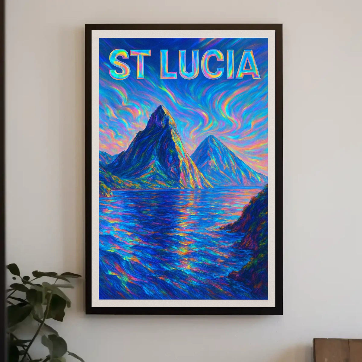 St. LuciaS Vibrant Landscape Poster