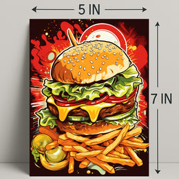 Burger Explosion Poster PosterGoat