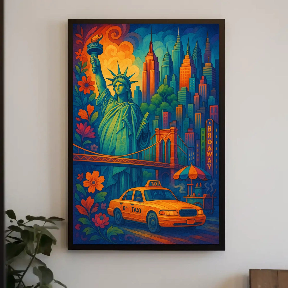 New York City Skyline Iconic Poster Modern Wall Art