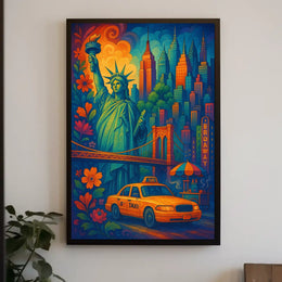 New York City Skyline Iconic Poster Modern Wall Art