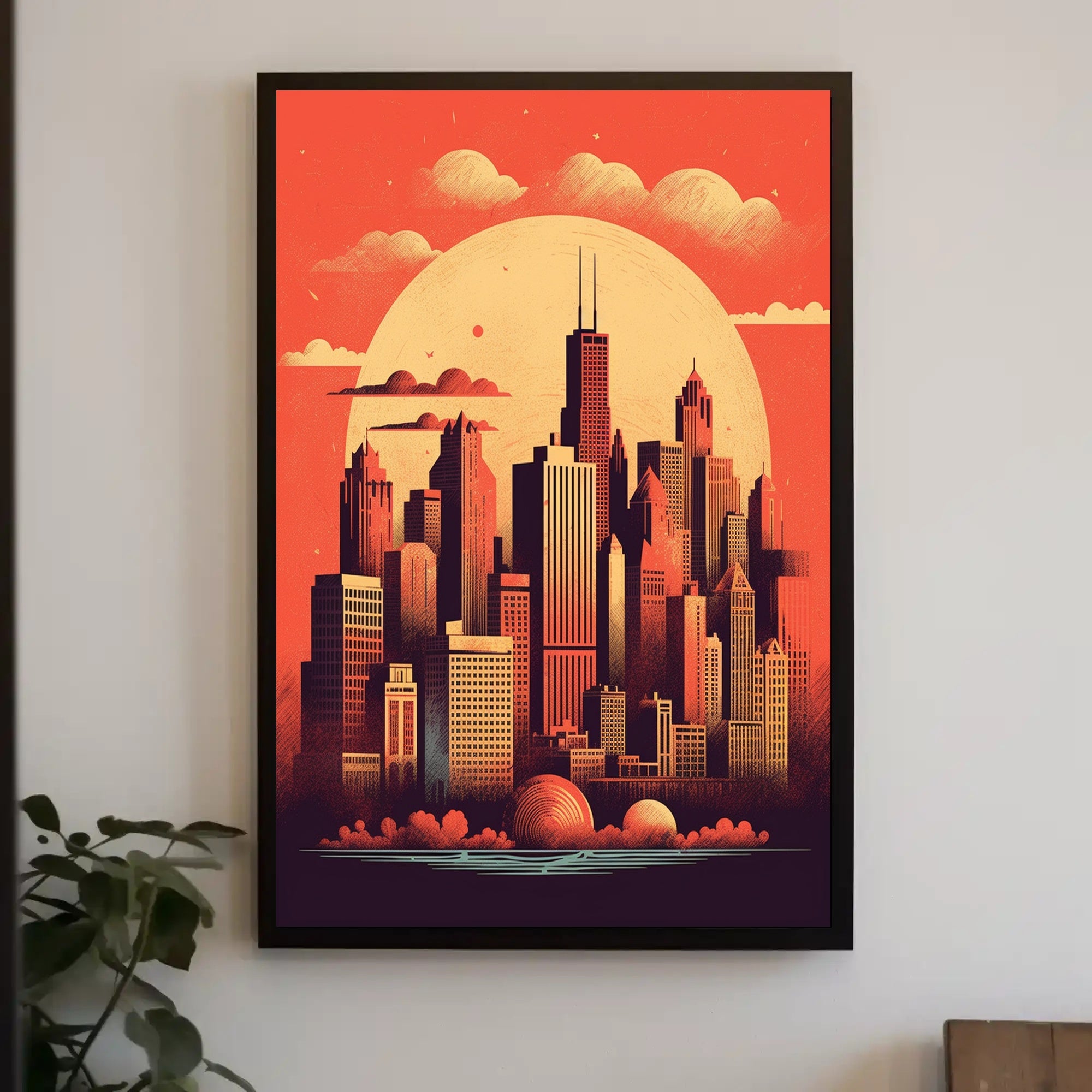 Vibrant Urban Skyline Poster