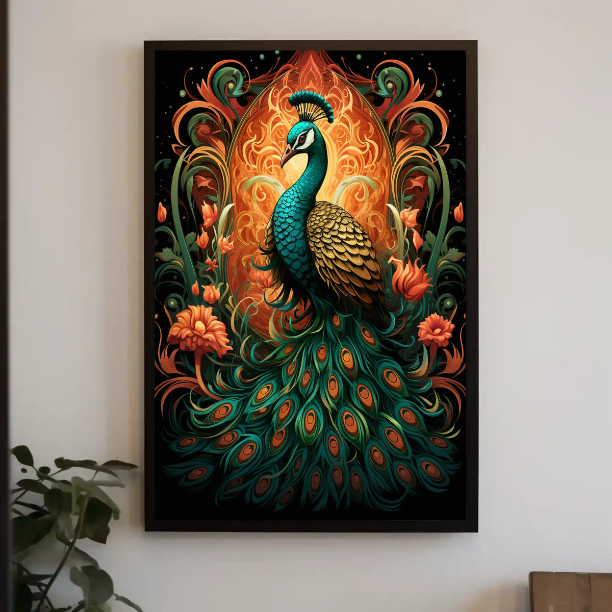 Majestic Peacock Art Poster
