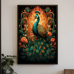 Majestic Peacock Art Poster
