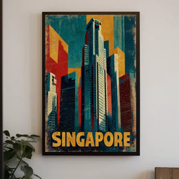 Singapore Skyline Art Poster