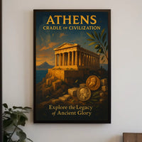 Athens Heritage Vintage Poster: Ancient Greek Inspiration