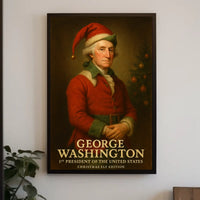 George Washington Christmas Elf Historical Poster