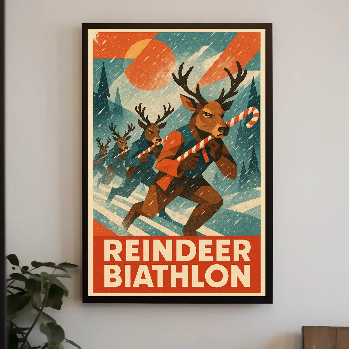 Reindeer Biathlon Poster