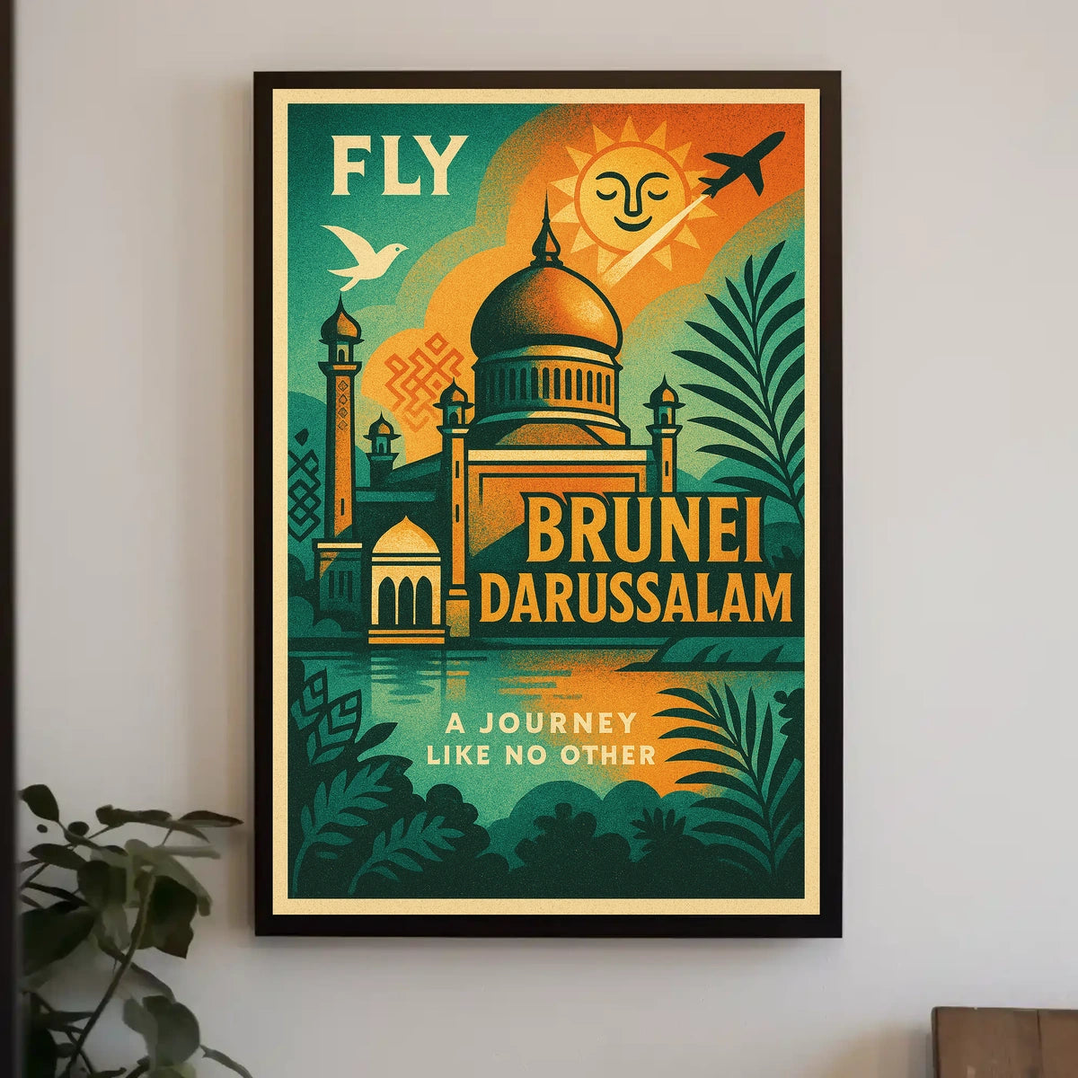 Fly to Brunei Darussalam Poster