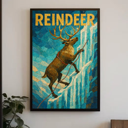 Majestic Reindeer Adventure Animal Poster