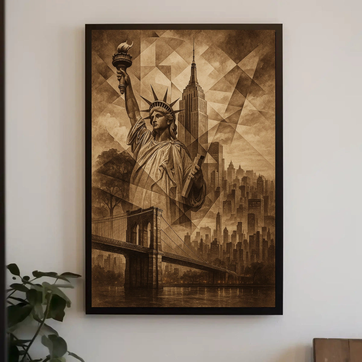 Iconic New York City Skyline Poster Vintage Wall Art