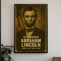 Abraham Lincoln 16th President of the United States Damaged Photograph Poster