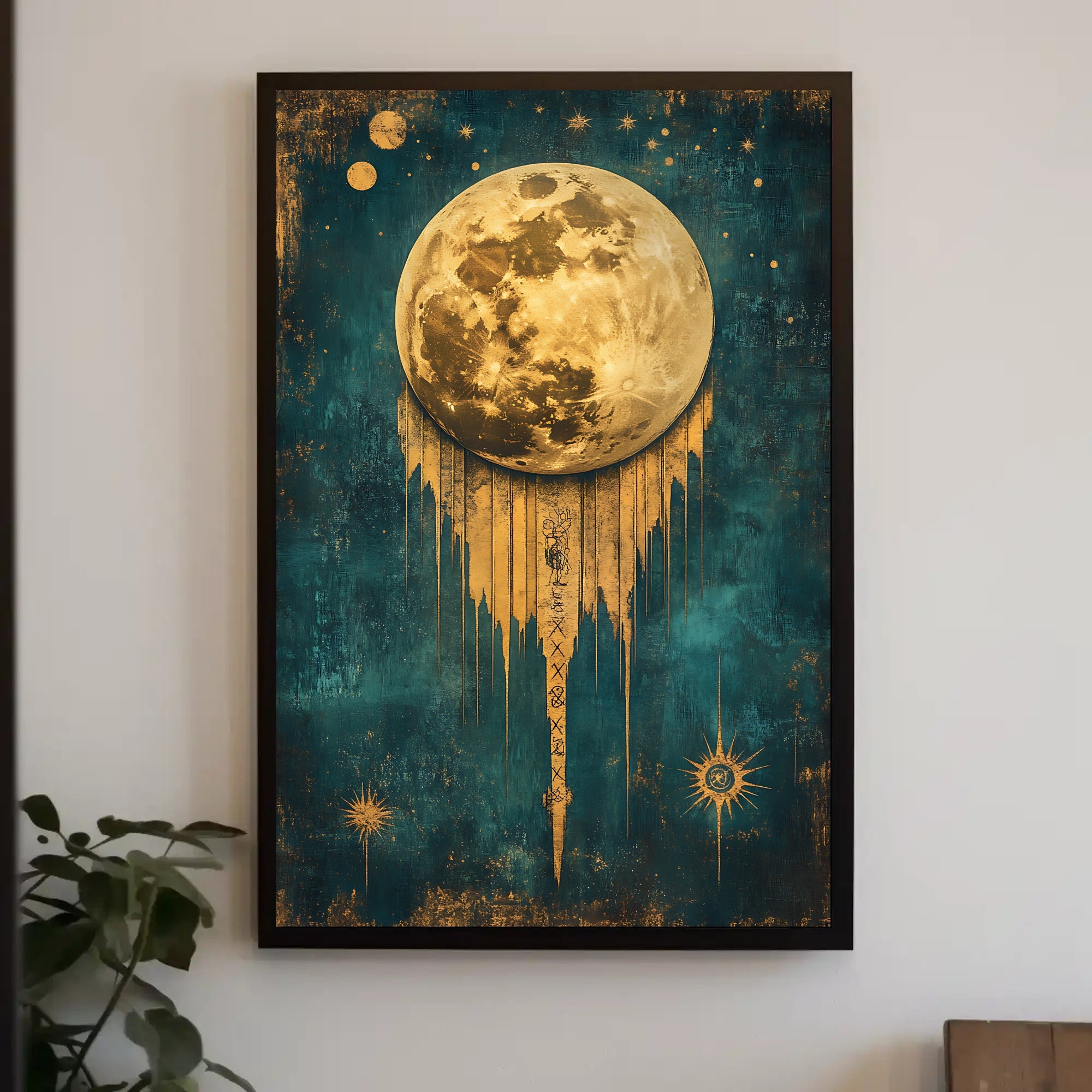 Golden Moon Surreal Artistry Space or Astronomy Poster