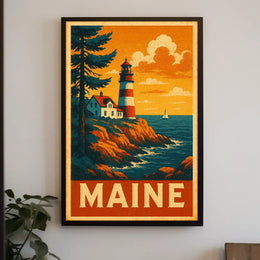 Maine Lighthouse Poster