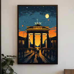Sunset At The Brandenburg Gate Poster