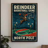 Reindeer Basketball Game At The North Poster