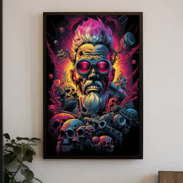 Futuristic Cyberpunk Rebellion Poster: Neon Adventure Art