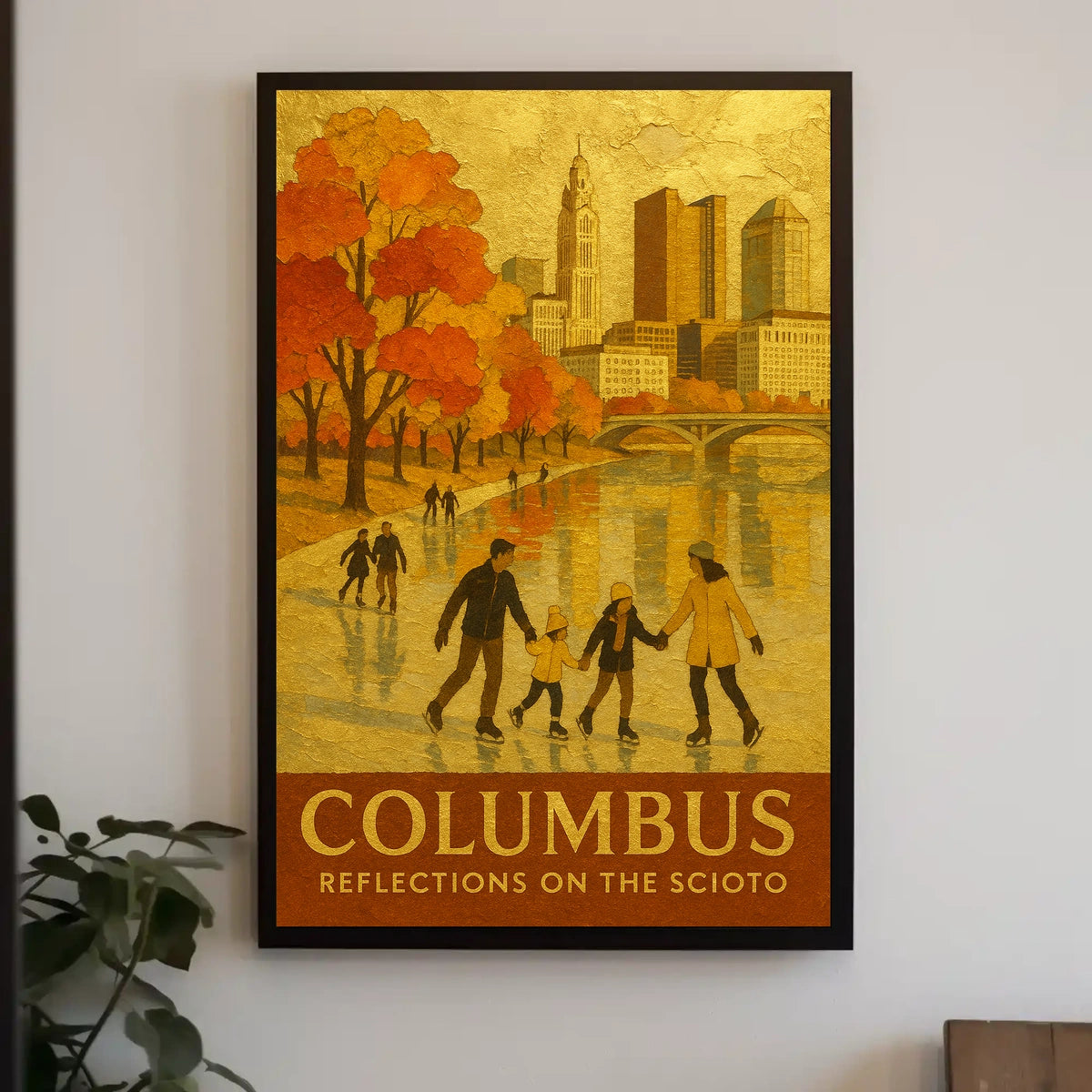 Columbus Reflections On The Scioto Poster