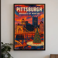 Pittsburgh Bridges of Winter Poster