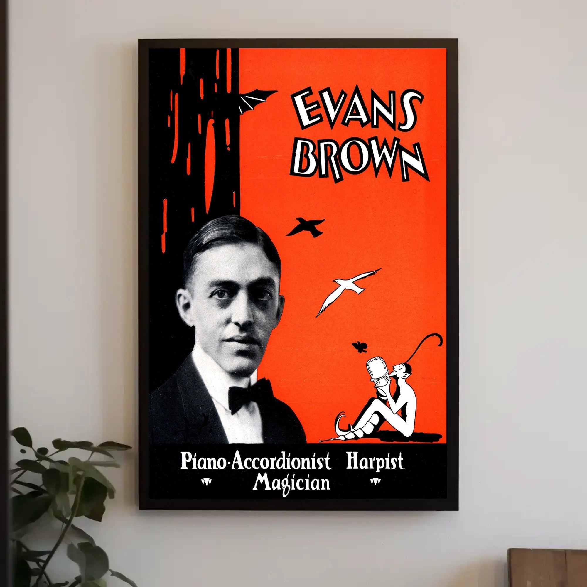 Evans Brown Vintage Art Deco Performer Poster