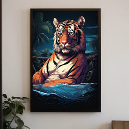 Tropical Tiger in Jungle Environment - Animal Poster