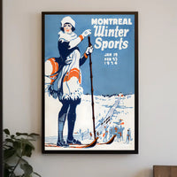 Montreal Winter Sports Vintage 1920s Sports Poster PosterGoat