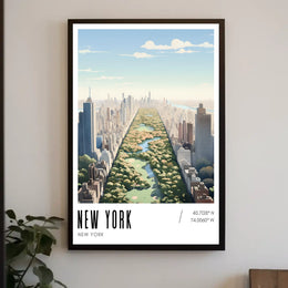 New York Central Park Cityscape Poster Modern Wall Art