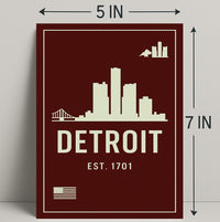 Detroit Skyline Est. 1701 Poster PosterGoat