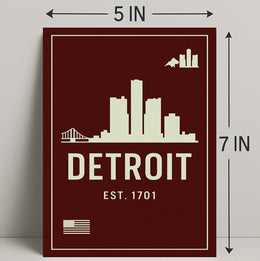 Detroit Skyline Est. 1701 Poster PosterGoat