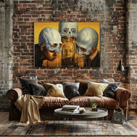 Surreal Identity Art with Skulls and Jars - Artistic Poster