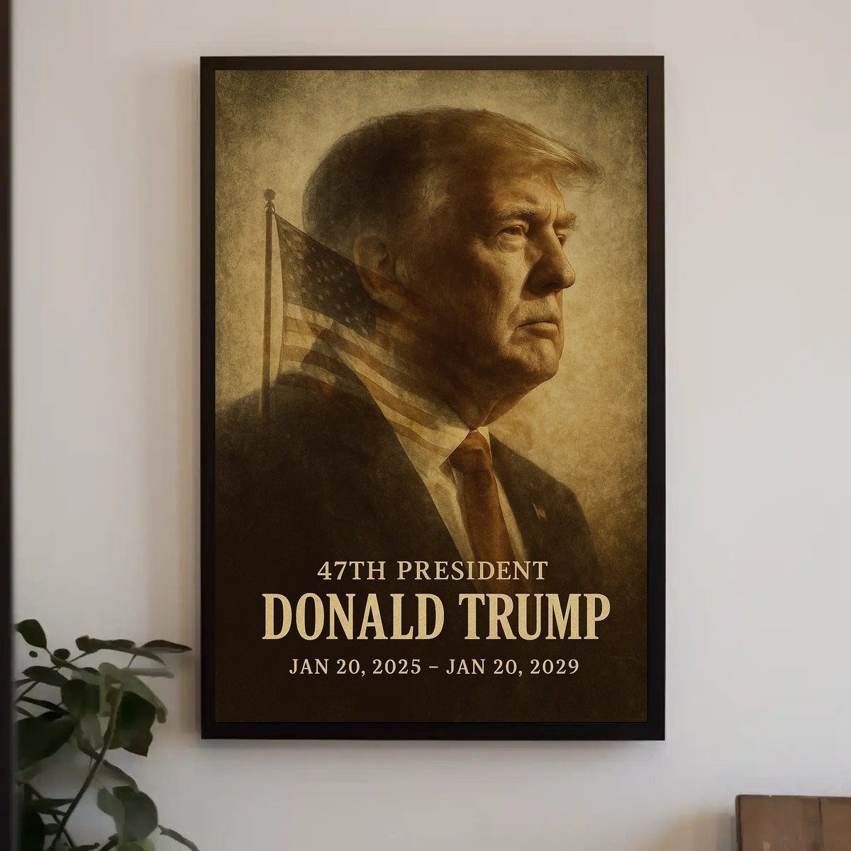 Trump Vision Promise Vintage Sepia Patriotic Poster