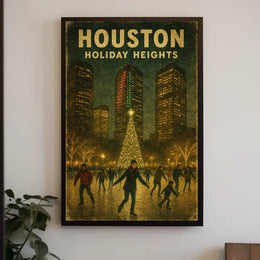 Houston Holiday Heights Poster