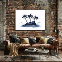 Tropical Island Escape Modern Art Poster