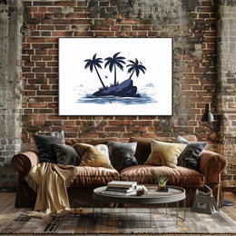 Tropical Island Escape Modern Art Poster