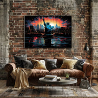 Statue Of Liberty At Sunset Poster