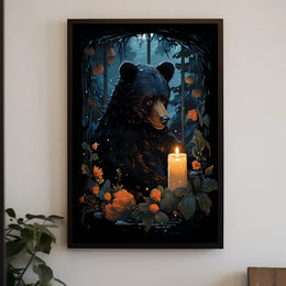 Bear In Candlelight Poster