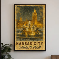 Kansas City Plaza In Gold Poster