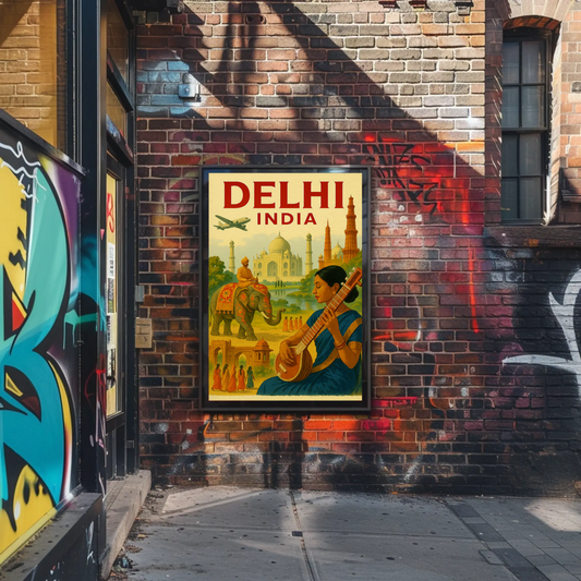 Delhi India Taj Mahal Culture Travel Poster