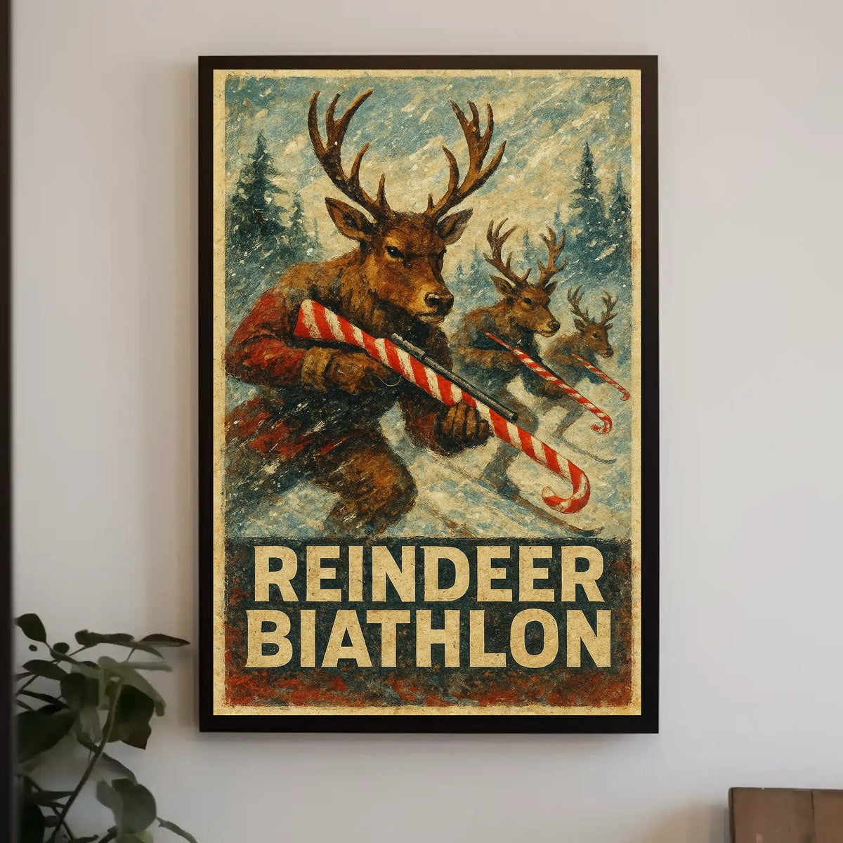 Reindeer Biathlon Poster