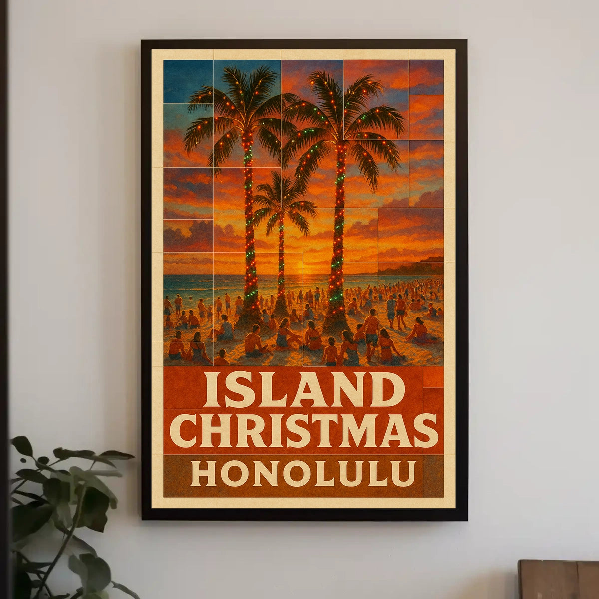 Island Christmas In Honolulu Poster