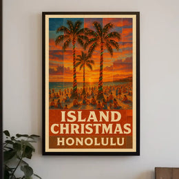 Island Christmas In Honolulu Poster